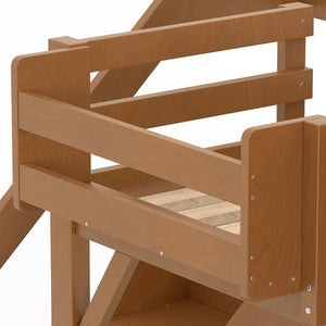 English Elm Twin Low Loft Bed Solid Pine Frame Kids Study Desk Blackboard Storage White Antique Natural W1580S00553