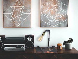 English Elm Industrial Pipe Desk Lamp Black Metal LED/Edison-Compatible Rustic Office Bedroom Loft Lighting, UL-Certified B080P329317