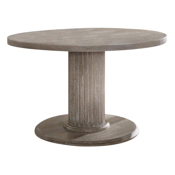 English Elm Gabrian Reclaimed Dining Table with Double Pedestal, 2" Thick Top, Fluted Columns, Sturdy Base Gray 27 L x 15 W x 15 H B2726S00247
