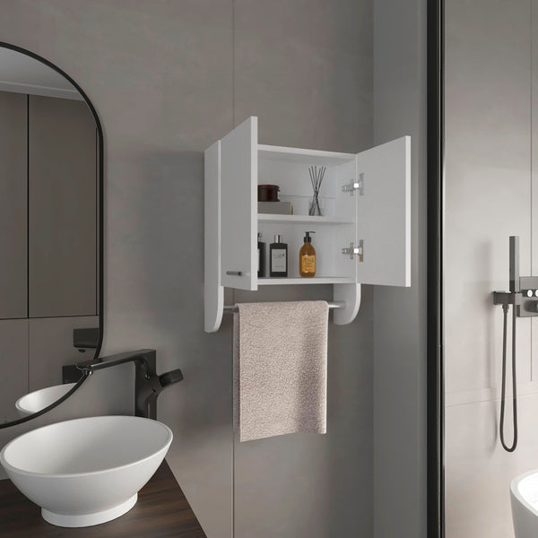 English Elm Medicine Compact Wall Cabinet with Mirror Door, Engineered Wood Storage, Durable, Space-Saving Design White 21.26 L x 11.42 W x 3.54 H B097P250852