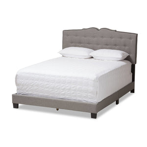 Baxton Studio Baxton Studio Vivienne Full Size Bed - Modern Light Grey Upholstered Design with Curved Headboard CF8747-P-Light Grey-Full