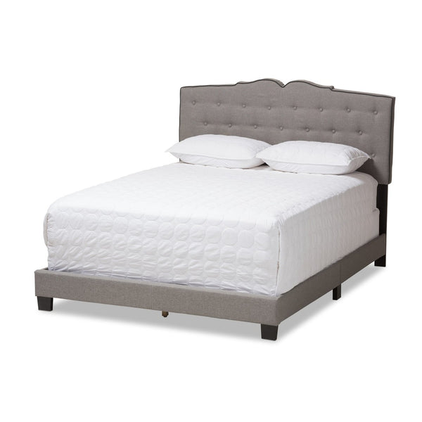 Baxton Studio Baxton Studio Vivienne Full Size Bed - Modern Light Grey Upholstered Design with Curved Headboard CF8747-P-Light Grey-Full