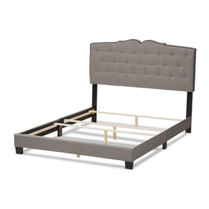 Baxton Studio Baxton Studio Vivienne Full Size Bed - Modern Light Grey Upholstered Design with Curved Headboard CF8747-P-Light Grey-Full