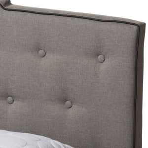 Baxton Studio Baxton Studio Vivienne Queen Bed - Elegant Light Grey Fabric Upholstered Design with Comfort & Style CF8747-P-Light Grey-Queen