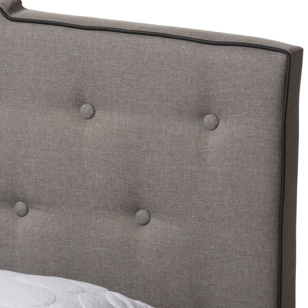 Baxton Studio Baxton Studio Vivienne Full Size Bed - Modern Light Grey Upholstered Design with Curved Headboard CF8747-P-Light Grey-Full