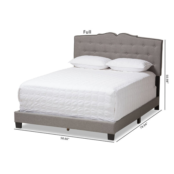 Baxton Studio Baxton Studio Vivienne Queen Bed - Elegant Light Grey Fabric Upholstered Design with Comfort & Style CF8747-P-Light Grey-Queen