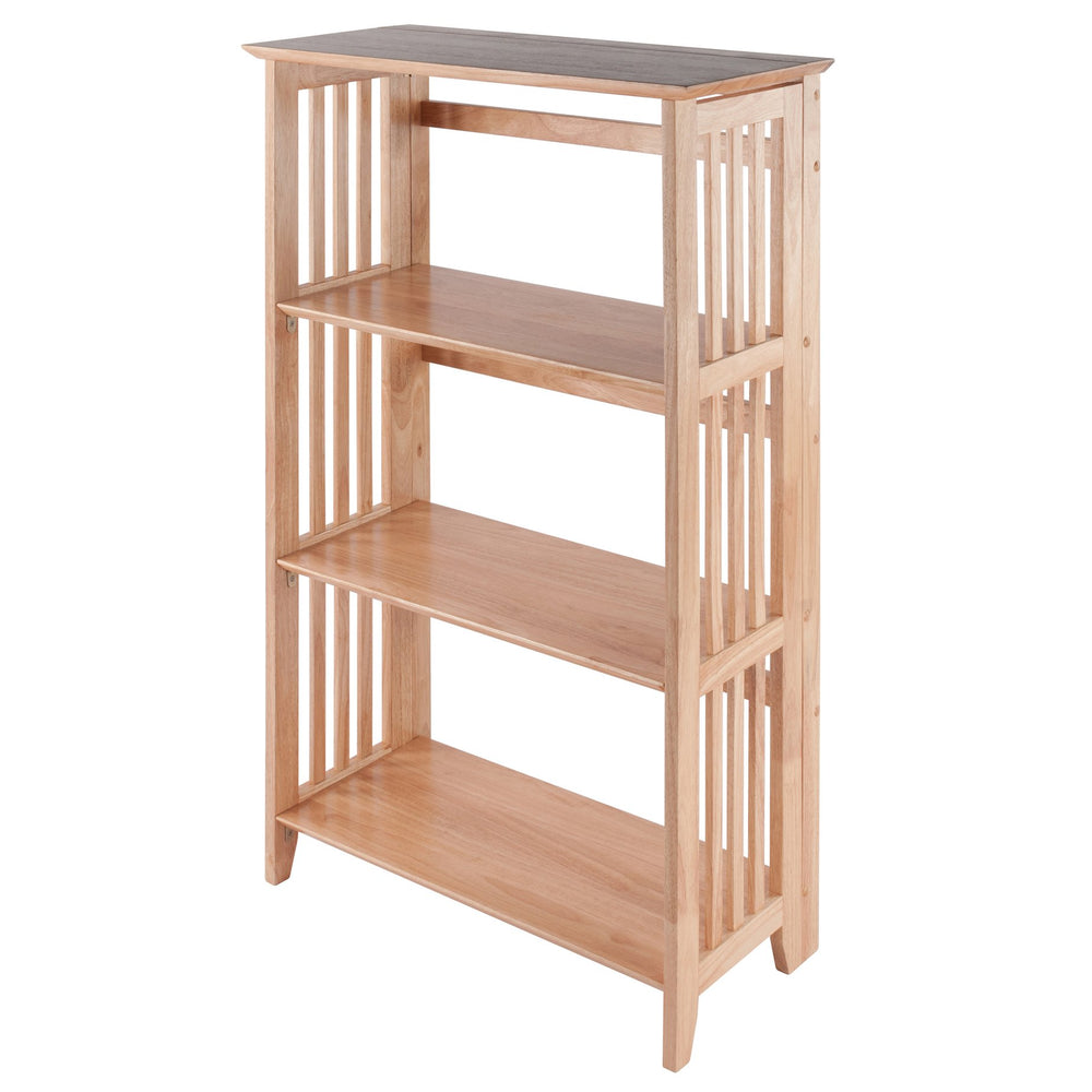 Winsome Wood Mission 3-section Foldable Shelf - Natural Wood Finish, Space-saving Design, Perfect For Small Spaces Natural Solid Wood 82427-winsome-wood