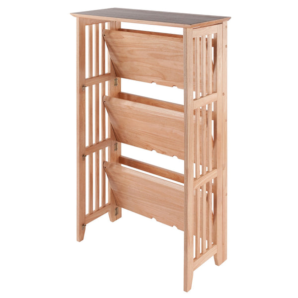 Winsome Wood Mission 3-section Foldable Shelf - Natural Wood Finish, Space-saving Design, Perfect For Small Spaces Natural Solid Wood 82427-winsome-wood