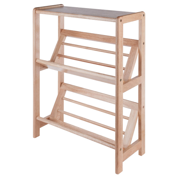 Winsome Wood Juliet 2-tier Tilted Bookshelf - Natural Solid Wood Display For Books, Cookbooks & Decor, Easy Assembly Natural Solid Wood 82430-winsome-wood