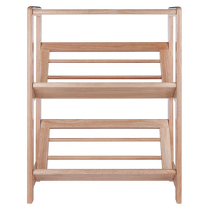 Winsome Wood Juliet 2-tier Tilted Bookshelf - Natural Solid Wood Display For Books, Cookbooks & Decor, Easy Assembly Natural Solid Wood 82430-winsome-wood