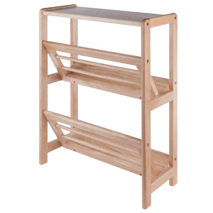 Winsome Wood Juliet 2-tier Tilted Bookshelf - Natural Solid Wood Display For Books, Cookbooks & Decor, Easy Assembly Natural Solid Wood 82430-winsome-wood