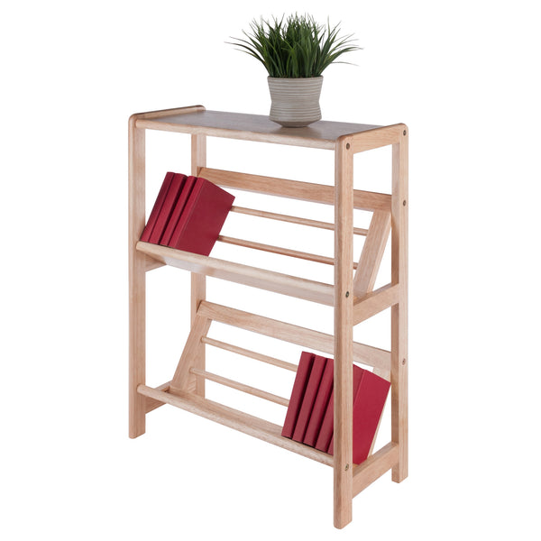 Winsome Wood Juliet 2-tier Tilted Bookshelf - Natural Solid Wood Display For Books, Cookbooks & Decor, Easy Assembly Natural Solid Wood 82430-winsome-wood