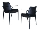 VIG Furniture Modrest Osprey - Modern Black Vegan Leather Dining Chair (Set of 2) VGHR-3568-N-BLK