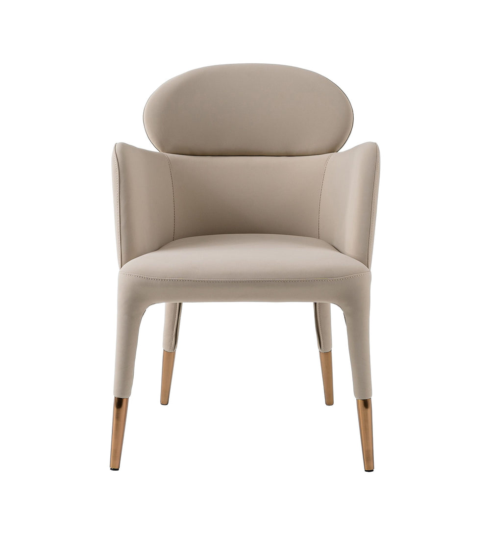 VIG Furniture Modrest Shannon - Modern Beige Vegan Leather + Rosegold Dining Chair VGVC-B022A-BGE