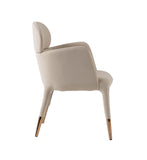 VIG Furniture Modrest Shannon - Modern Beige Vegan Leather + Rosegold Dining Chair VGVC-B022A-BGE