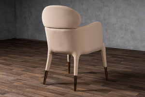 VIG Furniture Modrest Shannon - Modern Beige Vegan Leather + Rosegold Dining Chair VGVC-B022A-BGE