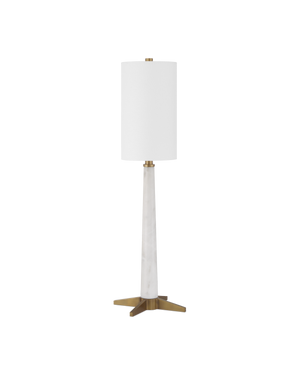 Currey & Company Munroe White Table Lamp – Elegant Art Deco Design With Marble Base & Antique Brass Finish For Any Space White Marble ,Metal 6000-1016-currey-company