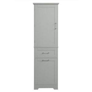 English Elm Tall Bathroom Storage Cabinet - Freestanding Grey Mdf Unit With Drawers & Adjustable Shelf For Organizing N725P206895E-GIGA