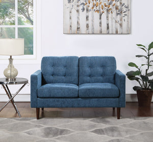 OSP Home Furnishings Grayburn Mid-Century Loveseat Navy