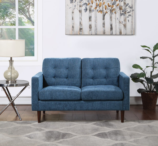 OSP Home Furnishings Grayburn Mid-Century Loveseat Navy