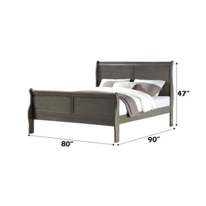 English Elm Louis Philippe 4-Piece Dark Gray Bedroom Set - Elegant Eastern King Sleigh Bed With Storage Solutions B2726S00171