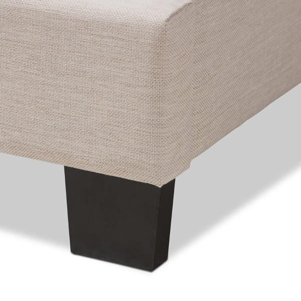 Baxton Studio Baxton Studio Modern Upholstered Bed with Curvaceous Headboard and Nailhead Trim for Stylish Bedrooms Odette Beige CF8747-S-Light Beige-Queen