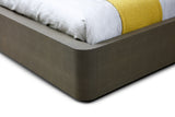 VIG Furniture Modrest Lois - Modern Grey Leather & Beige Shagreen Bed VGVC-BD2408-BED