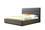 VIG Furniture Modrest Lois - Modern Grey Leather & Beige Shagreen Bed VGVC-BD2408-BED