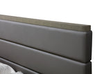 VIG Furniture Modrest Lois - Modern Grey Leather & Beige Shagreen Bed VGVC-BD2408-BED