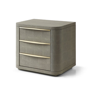 VIG Furniture Modrest Lois - Modern Beige Shagreen + Brass Nightstand VGVC-N2408