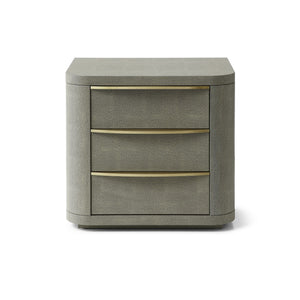 VIG Furniture Modrest Lois - Modern Beige Shagreen + Brass Nightstand VGVC-N2408