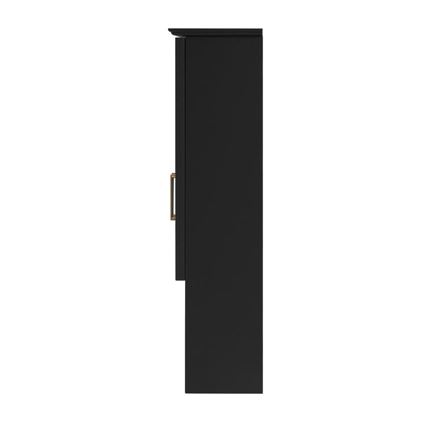English Elm 2-in-1 Matte Wall Mounted Medicine Cabinet Soft Close Mirror Storage for Bathroom Vanity Black N710P389456B