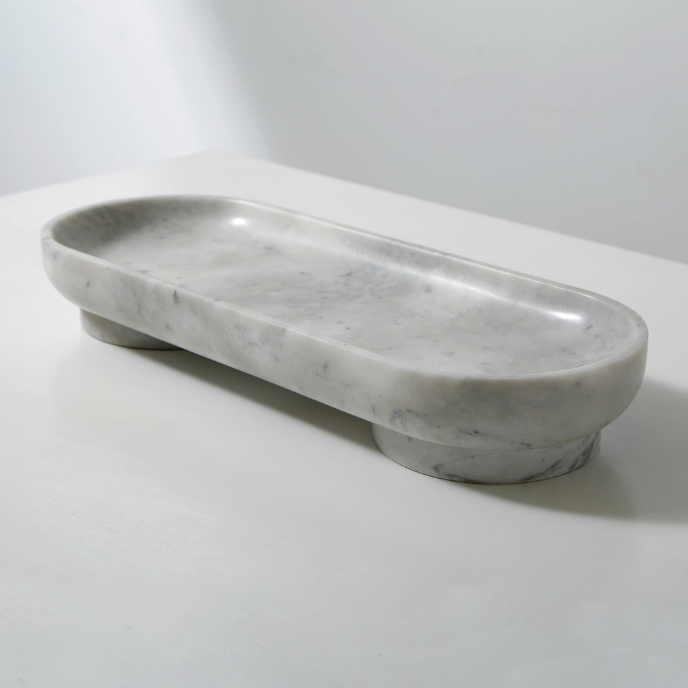 Lilys Laguna Marble Oval Plate With Stand Large 24X9X4 8246-6