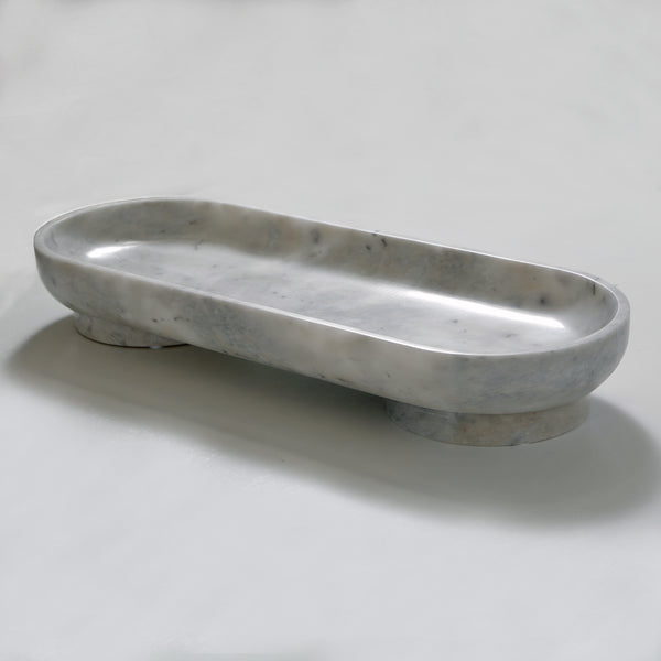 Lilys Laguna Marble Oval Plate With Stand Large 24X9X4 8246-6