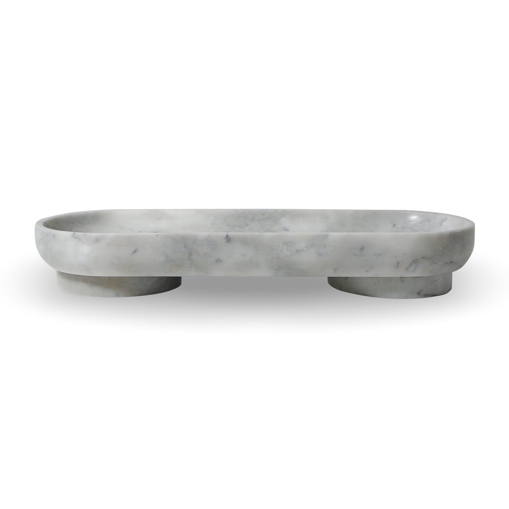 Lilys Laguna Marble Oval Plate With Stand Large 24X9X4 8246-6