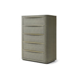 VIG Furniture Modrest Lois - Modern Beige Shagreen + Brass Chest VGVC-J2408-5H