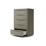 VIG Furniture Modrest Lois - Modern Beige Shagreen + Brass Chest VGVC-J2408-5H