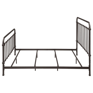 English Elm Olaleye Dark Bronze Metal Spindle Eastern King Bed Frame – Vintage Charm & Durable Design For Your Bedroom B062P353450