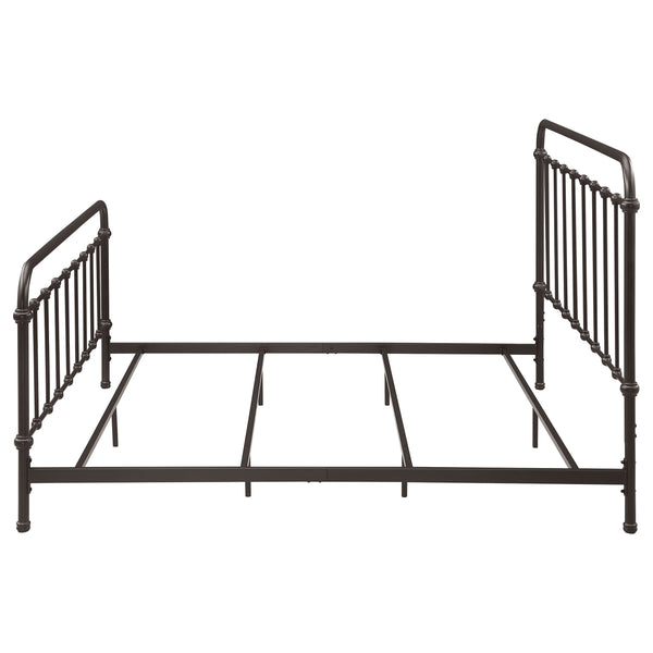 English Elm Olaleye Dark Bronze Metal Spindle Eastern King Bed Frame – Vintage Charm & Durable Design For Your Bedroom B062P353450