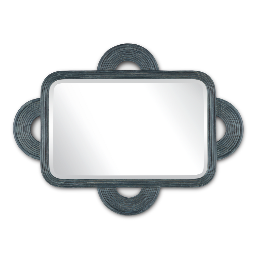 Santos Handmade Vintage Navy Rectangular Mirror with Beveled Edges for Stylish Home Decor