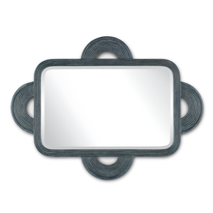 Santos Handmade Vintage Navy Rectangular Mirror with Beveled Edges for Stylish Home Decor