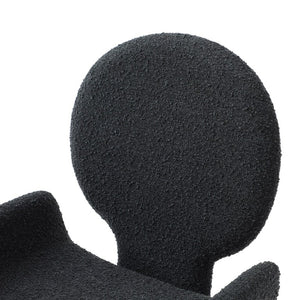 VIG Furniture Neptune Sculptural Black Fabric Dining Chair With Brushed Gun Stainless Pedestal Base, Plush Comfort VGVC-B2369-BLK