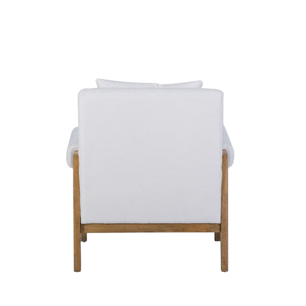 VIG Furniture Modrest Cynthia - Modern White Fabric + Wood Accent Chair VGRH-RHS-S204-1