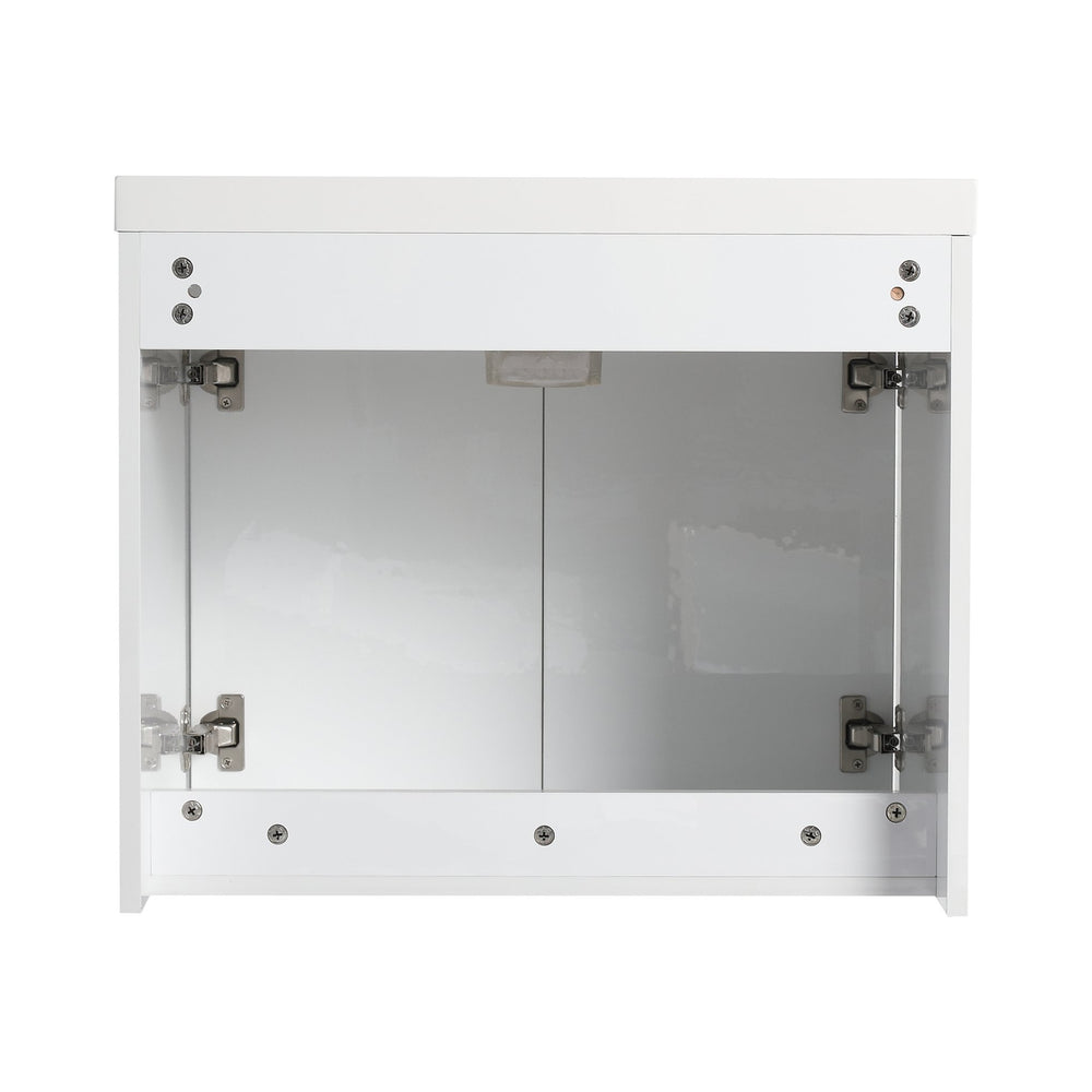 English Elm 48" Bathroom Vanity With Resin Sink, Soft-Close Doors & Wall Cabinet - Modern Floating Design! W999S00421