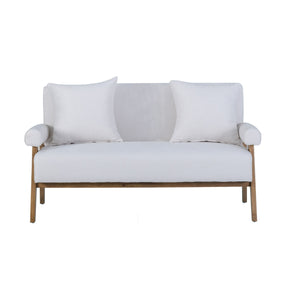 VIG Furniture Modrest Cynthia - Modern White Fabric + Wood Loveseat VGRH-RHS-S204-2