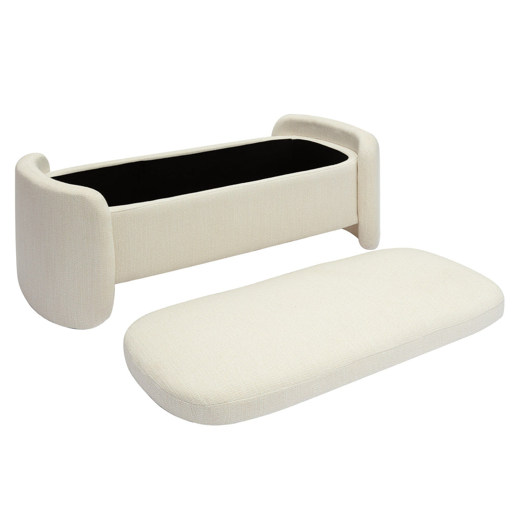 VIG Furniture Modrest Erin - Modern Cream Fabric Storage Ottoman Bench VGRH-RHT-722-CRM