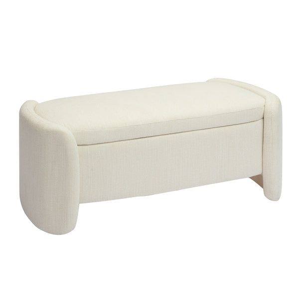 VIG Furniture Modrest Erin - Modern Cream Fabric Storage Ottoman Bench VGRH-RHT-722-CRM