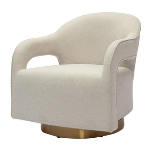 VIG Furniture Modrest Worley - Modern Beige Fabric + Gold Swivel Accent Chair VGRH-RHS-AC-556-BGE