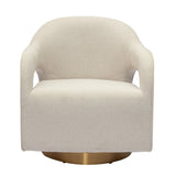 VIG Furniture Modrest Worley - Modern Beige Fabric + Gold Swivel Accent Chair VGRH-RHS-AC-556-BGE