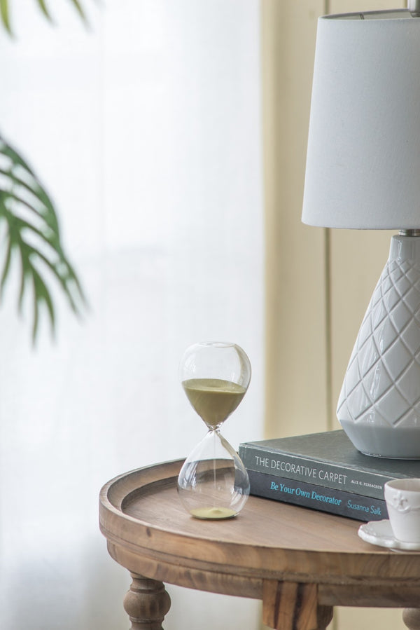 English Elm Set Of 2 Ferdinand 30-Minute Hourglasses - Elegant Bisque Sand Timers For Home & Office Decor W2078P278114-GIGA